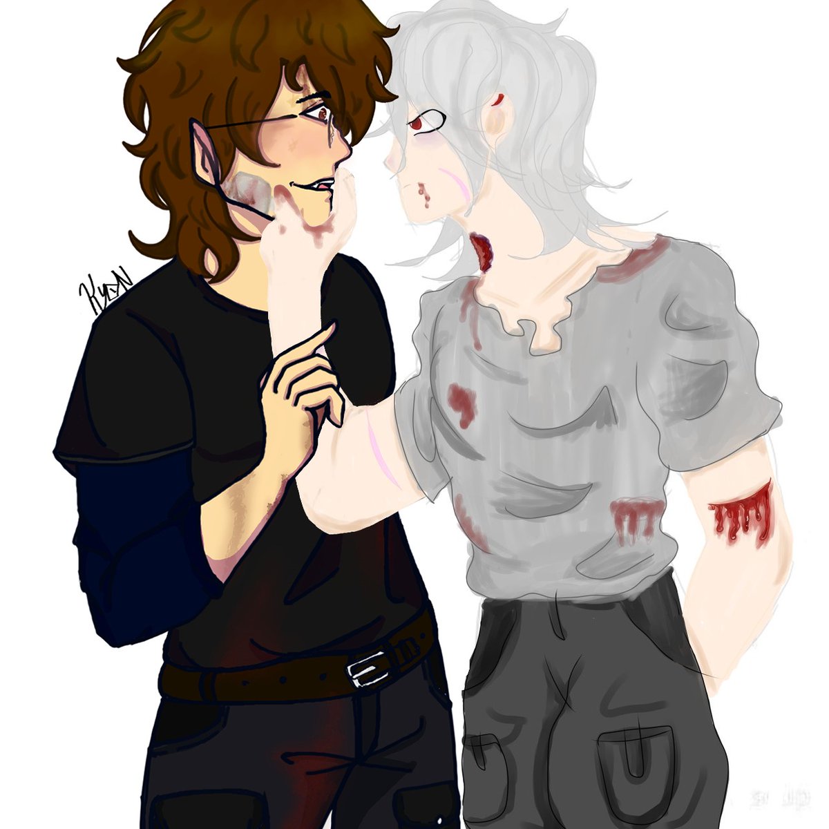 AArtkyon's tweet photo. Taro zombie x  Survivor Dante 
Taro: OC de @sandewini20 
Dante: Mi OC
Les presento a mis gays favoritos 
×
×
#kyon #art #digitalart #ocart #ocxoc #zombie #Survivor #ship #gays #collab https://t.co/QhHdJRB6rQ