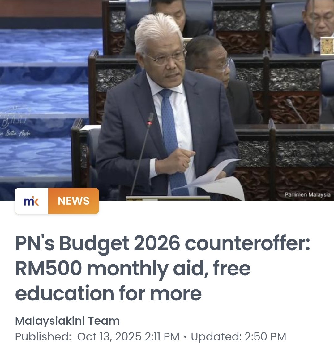 Mungkin <a href="/syahirnomic/">Syahir Sulaiman</a> boleh jelaskan sikit 'reform' yang cuba dibawah Ketua Pembangkang.

Belanjawan 2026 salurkan peruntukan bagi mencipta pekerjaan bernilai tinggi sambil memberi sokongan kepada golongan yang memerlukan. Itu pun Syahir label sebagai 'handout'.