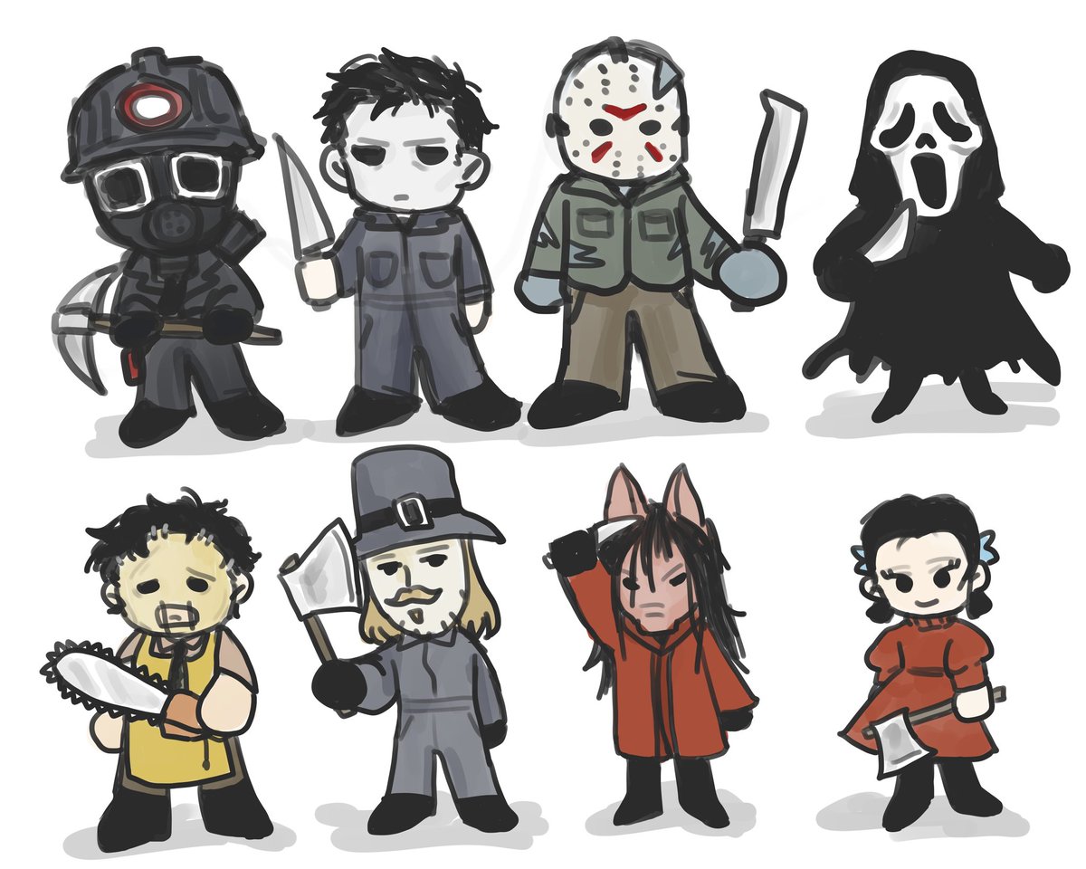 _GAS_Helen's tweet image. 一直画
#MichaelMyers #MyBloodyValentine #TheTexasChainSawMassacre #scream #pearl #horrorfilm #Halloween #JasonVoorhees #Harrywarden #Ghostface