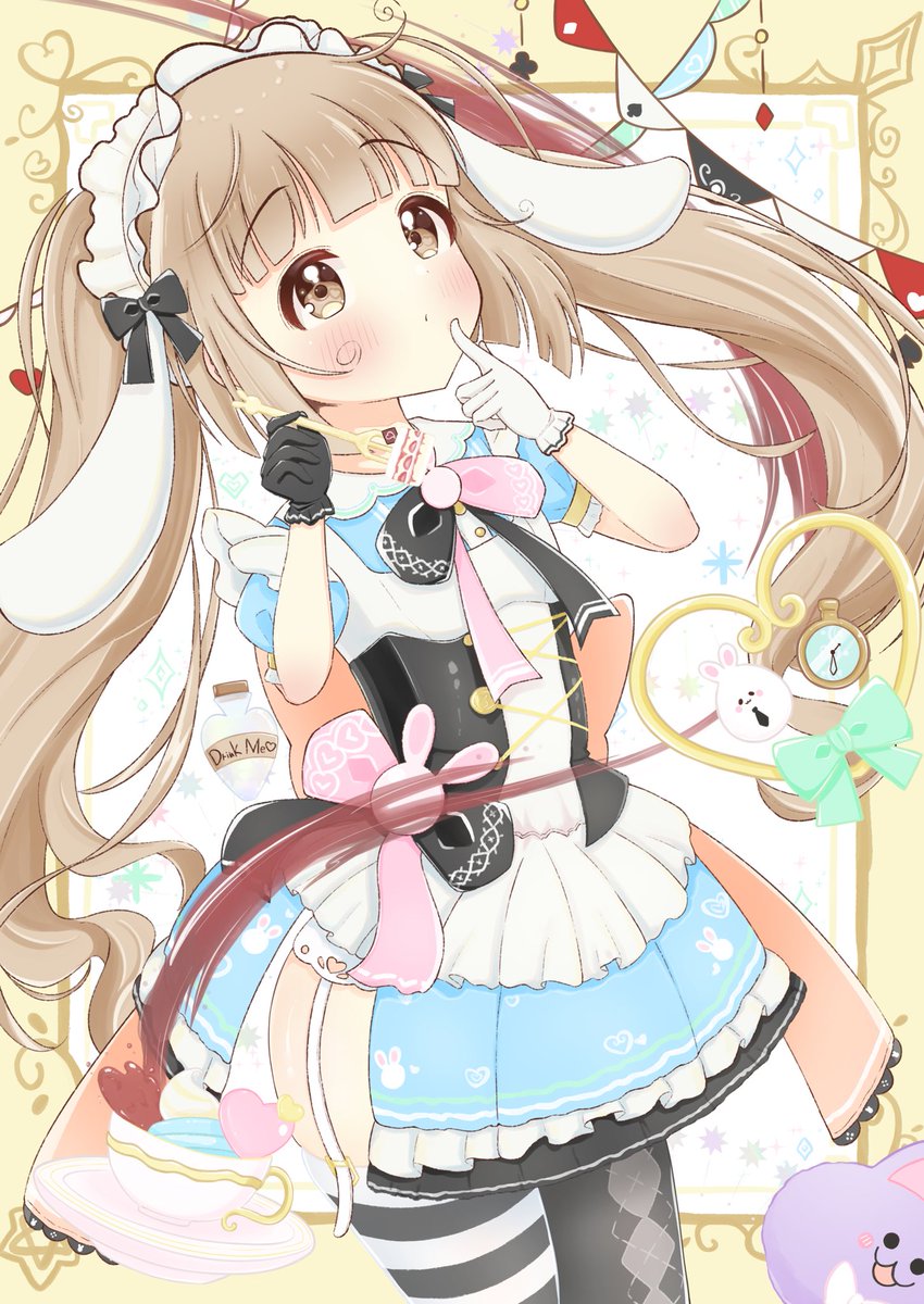 #illustraion #イラスト
依田芳乃メイド合同誌に寄稿させていただいたアリスメイドよしのんです！今年の1月に描いたイラストなのでちょっと懐かしいです！完成したときは「かわいすぎる！最高の出来！」って思いましたね〜！太ももへのこだわりは健在です！🐰🕰️💖