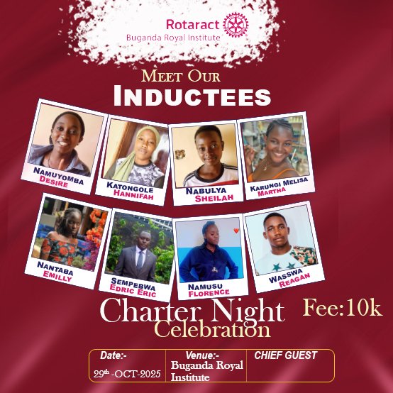 Rotaract Buganda Royal institute (The Trekkers) (@buganda_royal) on Twitter photo The battle starts and won't end till we utilize our spaces and our own ambassadors this Wednesday,  We shall have a smooth talk and methods of preventive cancer. Not forgetting our charter on #29thoct
<a href="/rckampalanorth/">Rotary Kampala North</a> 
<a href="/rotary_Bulange/">lotale kiraabu y'eBulange</a> 
<a href="/Zziwa_Twaibu/">Zziwa Twaibu</a> <a href="/shadrakChris/">Chris Shadrach</a> 
<a href="/Ca17784Carlson/">Bwambale Carlson</a> The battle starts and won't end till we utilize our spaces and our own ambassadors this Wednesday,  We shall have a smooth talk and methods of preventive cancer. Not forgetting our charter on #29thoct
<a href="/rckampalanorth/">Rotary Kampala North</a> 
<a href="/rotary_Bulange/">lotale kiraabu y'eBulange</a> 
<a href="/Zziwa_Twaibu/">Zziwa Twaibu</a> <a href="/shadrakChris/">Chris Shadrach</a> 
<a href="/Ca17784Carlson/">Bwambale Carlson</a>