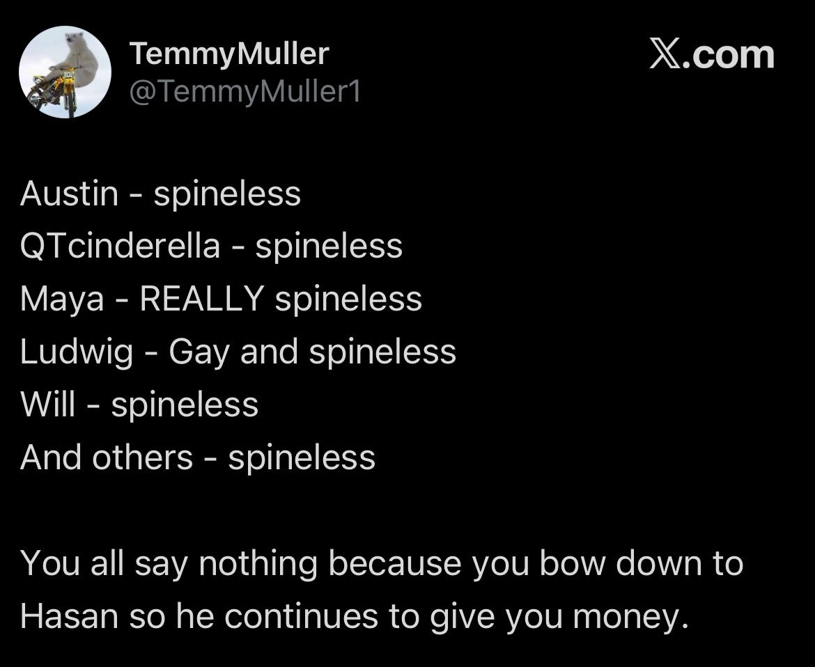 Joober - Spineless
Dsong - Spineless
Pey - REALLY Spineless
Brutalic- Gay and spineless
Burger - Spineless
And others - Spineless

You all say nothing when I get cut off from 5 dollars margs because you bow down to TGIF so you can keep ordering mozzarella sticks.
