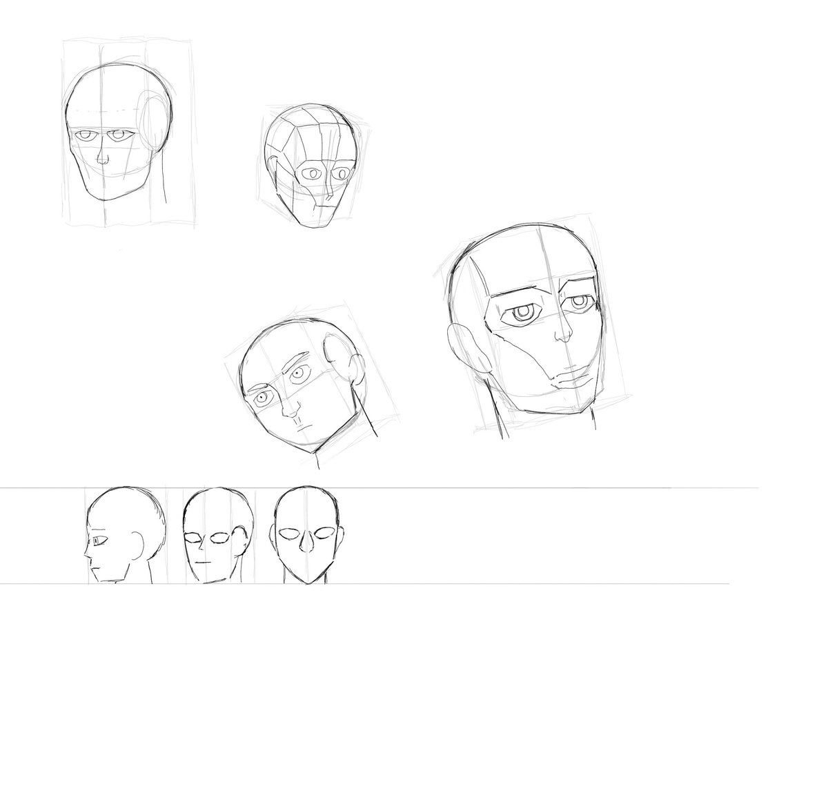Some face drawing exercises that I've been doing, if there are any improvements I can make please let me know