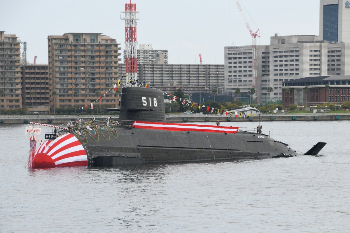 hunini181202's tweet image. 潜水艦「そうげい」(SS-518)、進水おめでとうございます！