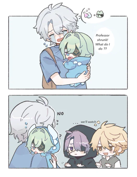 unsure when he'll change back but at least he has 3 babysitters 
#phainaxa #phainon #anaxa 
