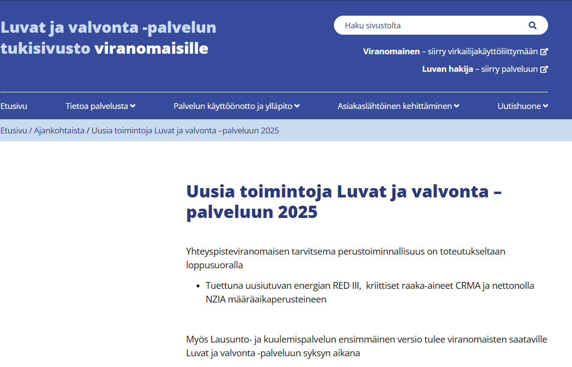 Luvat ja valvonta -palvelu kehittyy💡Uusia toiminnallisuuksia tulossa #yksiluukku #digiluvat Lue lisää 👉luvatjavalvonta.fi/ajankohtaista/…