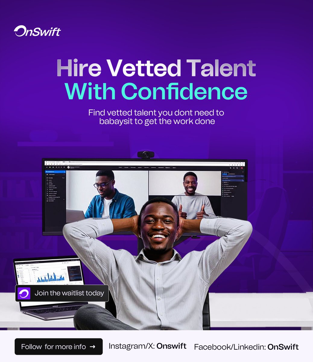 OnSwift_'s tweet image. Have you ever hired someone and ended up doing the work yourself?

It&apos;s frustrating. You needed a professional not another problem.

Say no more OnSwift connects you with proven and vetted talents who will keep the ground running 

The wait-list is still open, link in the bio