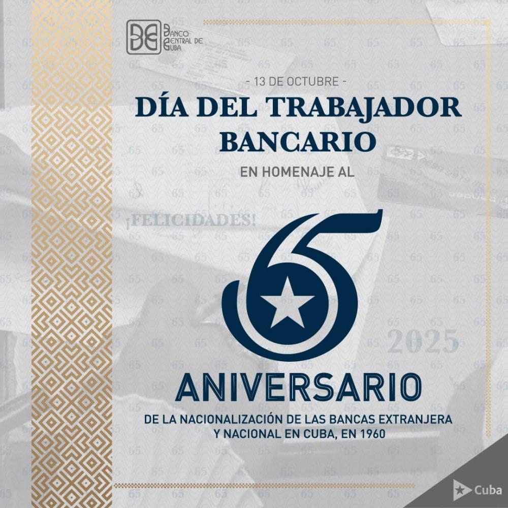 🎊 ¡Feliz Día del Trabajador Bancario!
Celebramos a cada uno de ustedes, #BancariosCubanos, pilares fundamentales del sistema bancario cubano.
👇
bc.gob.cu/noticia/feliz-…