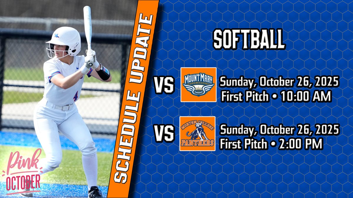 MATC_Athletics's tweet image. Stormers Softball: Schedule Update 

Full Update: 
matcstormers.com/news/2025/10/1…