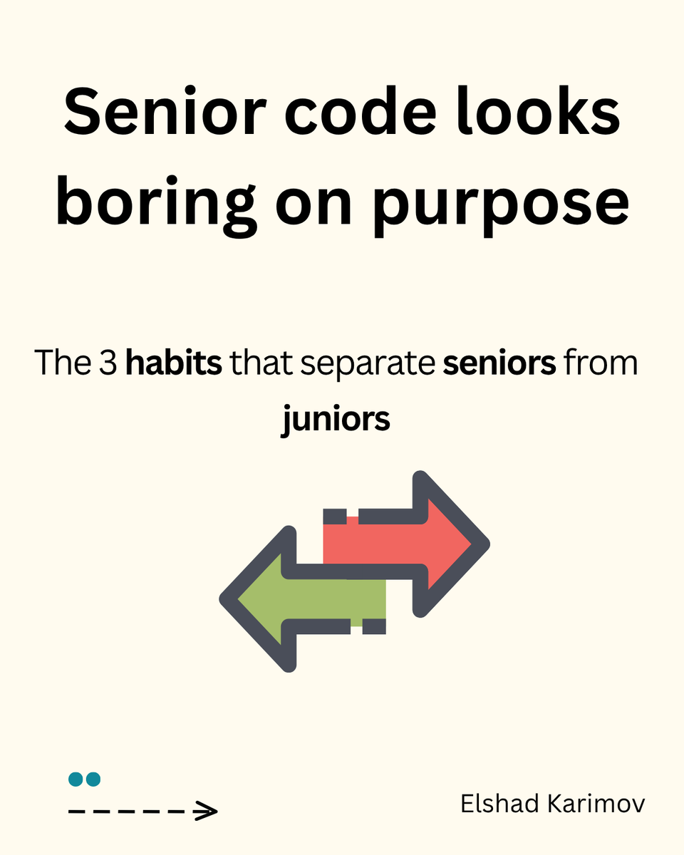 karimov_elshad's tweet image. If your future self can’t read it, it’s not clean.
- Name things like headlines.
- One job per function.
- Clarity > cleverness.
- Types/docstrings/asserts = future you’s safety net.
Drop CLEAN and I ll send my checklist.