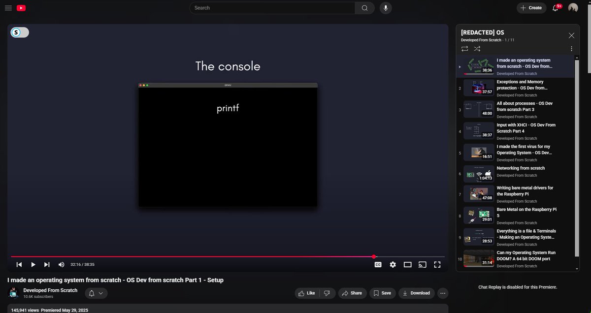 MEETBHANUS61087's tweet image. Today thinking of start a tought project making a OS from scratch i realy want to real how OS are made i m following  &quot;Developed From Scratch&quot; on youtube 
youtube.com/watch?v=X82l37…

plz follow and comment to get eh repo of the part 1 

#osdev #cpp #buildininpublic