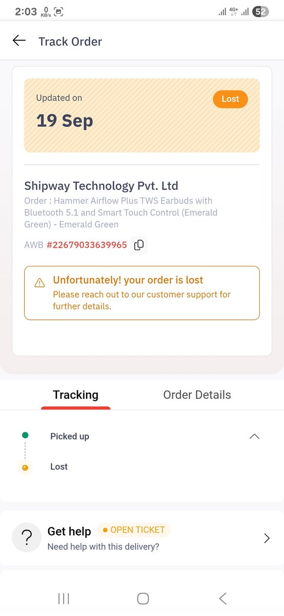 CITY_OF_JOY_803's tweet photo. My order ID is 37776534. The courier brother has not delivered my item to me and it is showing received. Please check. 
@HammerLifestyle
@SnapmintEmi @delhivery @help_delhivery @SnapmintEmi https://t.co/3UPDWSTVBr