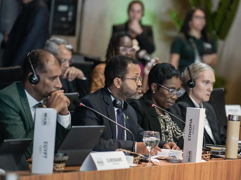 MFAEthiopia's tweet image. Ethiopia is taking part in the Pre-COP30 Ministerial Meeting in Brasília. On the occasion, Amb. @leul_tadesseA highlighted the Addis Ababa Declaration outcome of the 2nd Africa Climate Summit (#ACS2 ) as a key input for COP30. He reaffirmed #Africa’s proactive role in climate