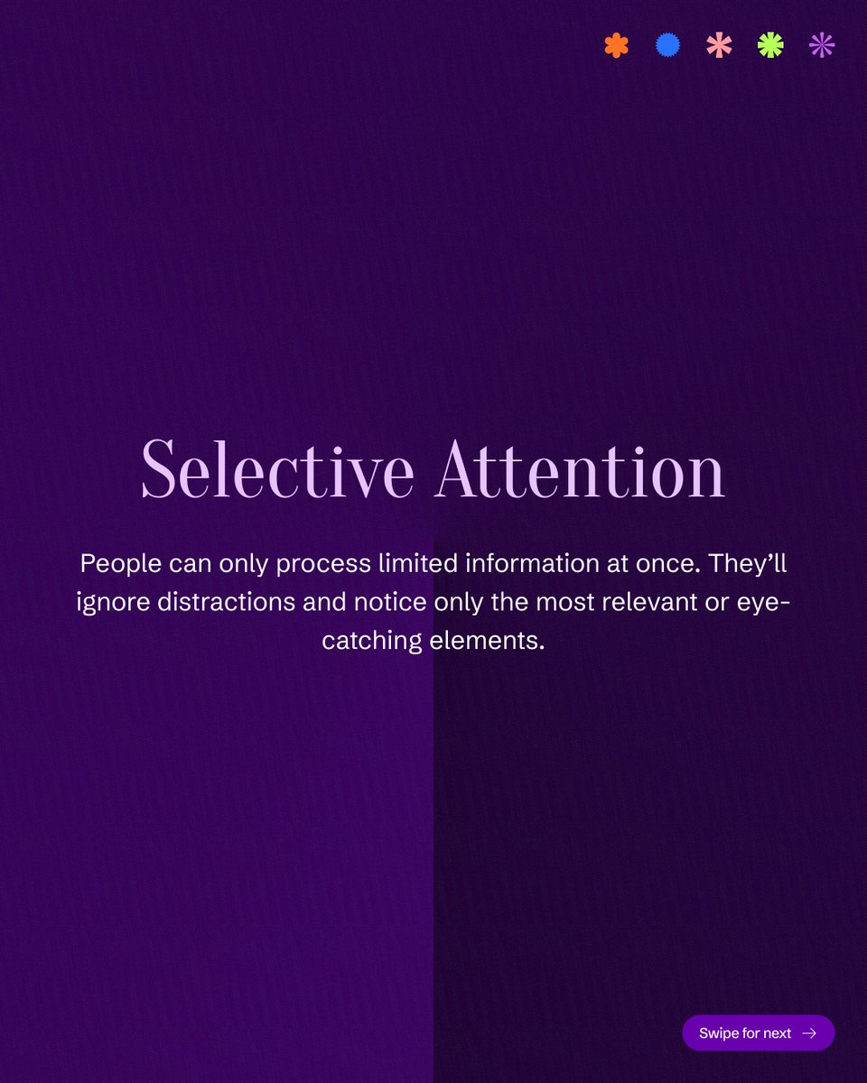 cx_deep_'s tweet image. Your users don’t see everything — they see what stands out. 👀

Selective Attention in UX is all about focus. When everything screams for attention, users hear nothing. Guide their eyes with contrast, motion, and clarity — not clutter.

#uxdesign #uidesign #lawsofux…