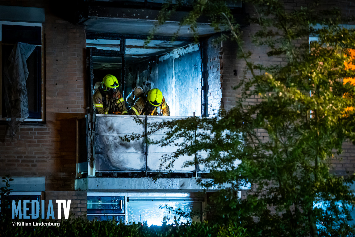 Felle brand in galerijflat in Rotterdam