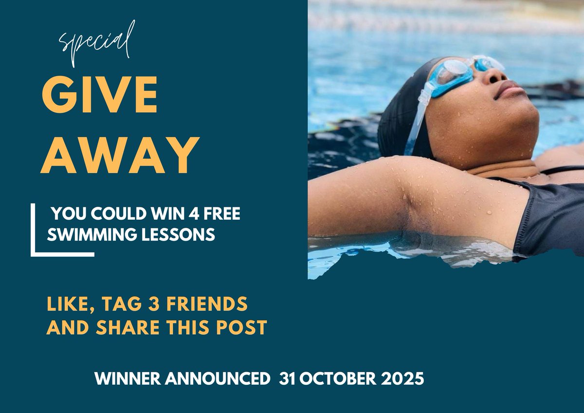 swimmanawe's tweet photo. Win 4 free swimming lessons by liking, tagging three friends and sharing this post!
The winner will be announced on the 31 October 2025. https://t.co/q7kS6q22dw