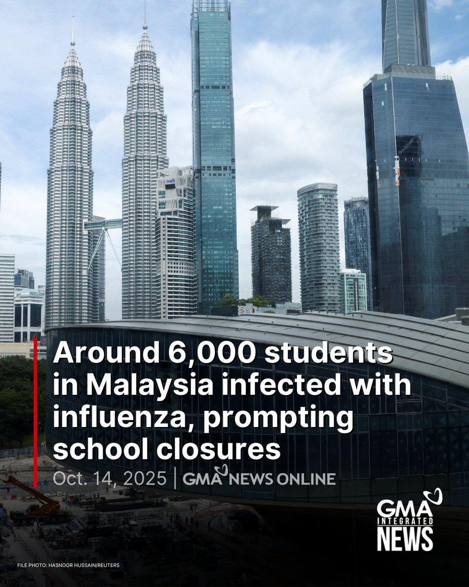 Around 6,000 students in Malaysia have been infected with influenza and some schools have been closed for the safety of children and staff, an education ministry official said.

Read more:
gmanetwork.com/news/topstorie…