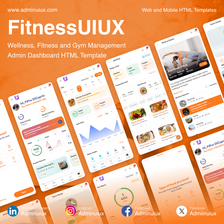 Admiinuiux's tweet image. zurl.co/xRB1i
Wellness- Health - Fitness Management AdminUIUX Bootstrap themes and HTML templates #BootstrapThemes #HTMLTemplates #AdminDashboard #UIUX #Frontend #WebDesign
