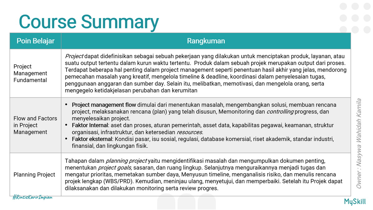 oceazuree's tweet image. Thanks a lot @myskill_id for helping me to know more about project management (cont)
