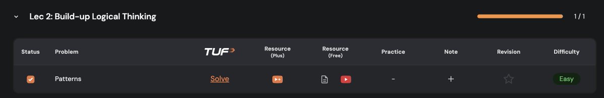 satyamsinghcs's tweet image. 🚀 Just completed Step 1 – Lecture 2 from @takeUforward_ A2Z DSA Sheet. Staying consistent and ready to dive deeper into the next challenge. Let’s keep the momentum going! 💻 #TUFWinterArc  
#DSA #Coding #WinterChallenge #100DaysOfCode