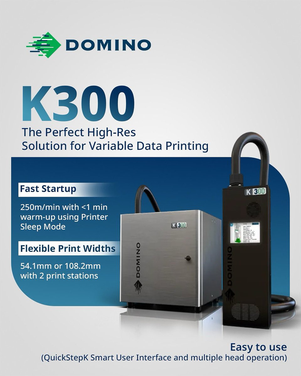 When your line’s at full speed, there’s no room for slow setups. The Domino K300 is built for reliability &amp; rhythm keeping production smooth every single day. Learn how it fits your line. Get in touch today!

#K300 #DigitalPrinting #DominoIndia