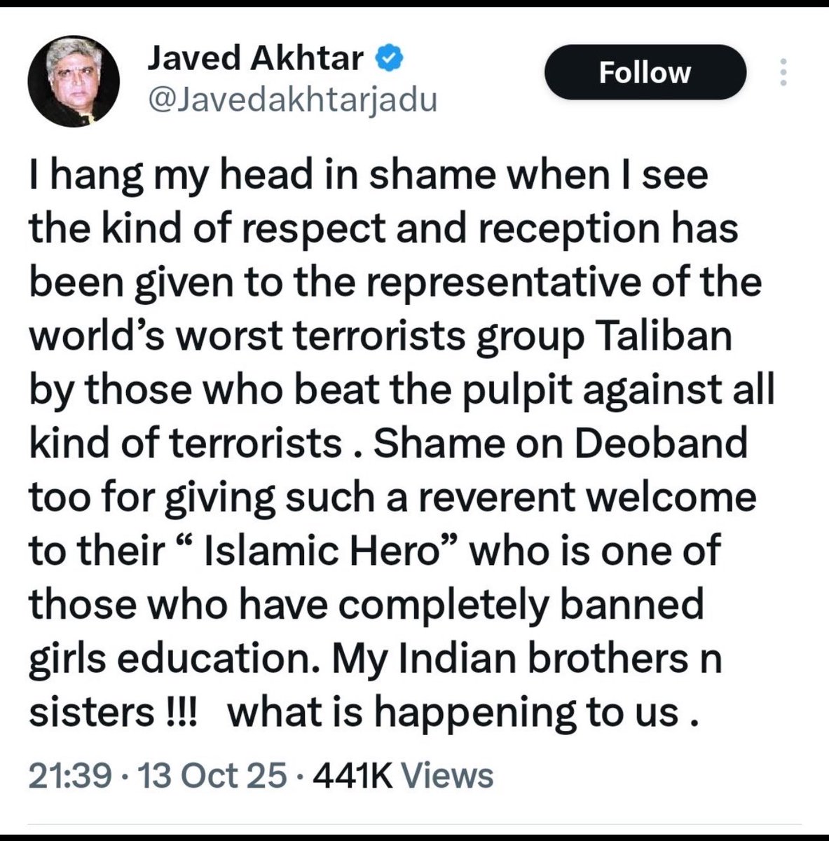 AdvaitaKala's tweet image. With due respect Sir, better the Taliban than visiting Lit Fests in Karachi and breaking bread in Pakistan.
The Taliban doesn’t sponsor terrorist attacks on Indian innocents. Pakistan does.