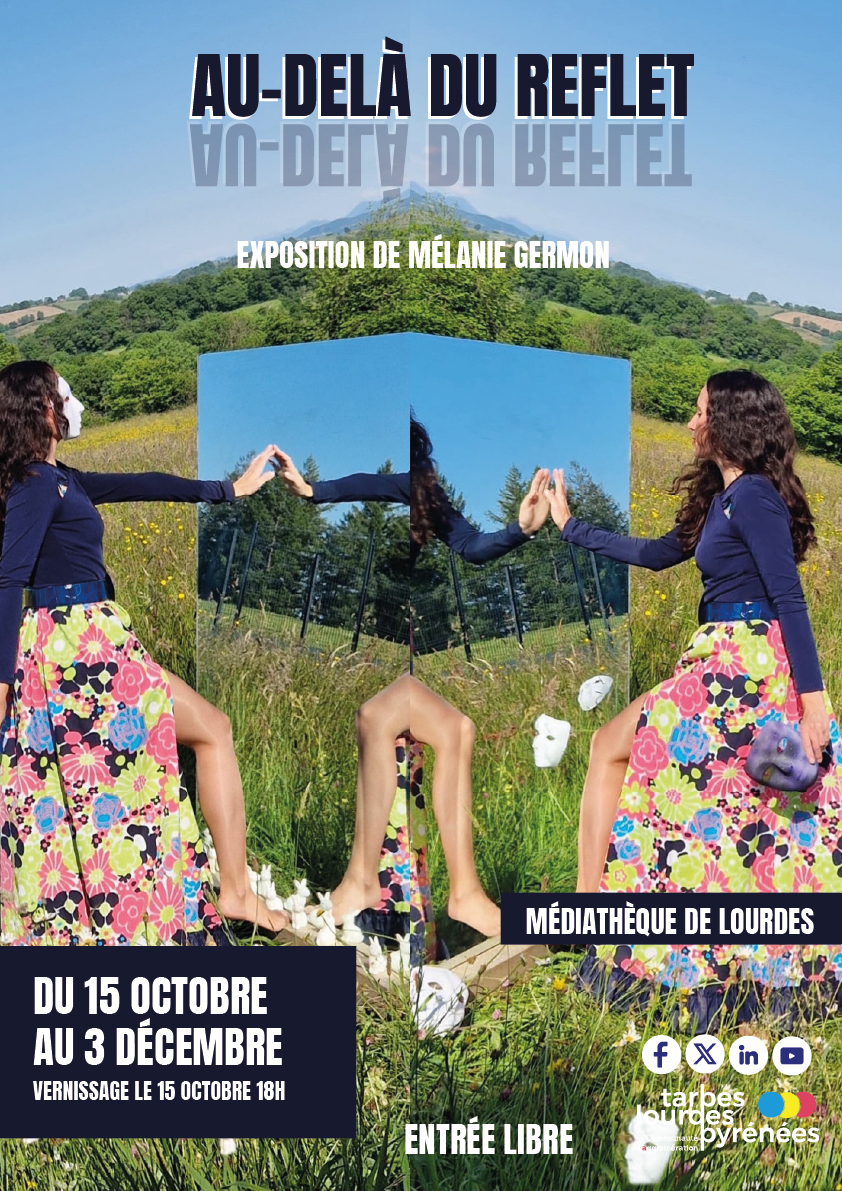 [𝗘𝘅𝗽𝗼]
À partir de demain, venez découvrir l'exposition 𝑨𝒖-𝒅𝒆𝒍𝒂̀ 𝒅𝒖 𝒓𝒆𝒇𝒍𝒆𝒕  de Mélanie Germon à la Médiathèque de Lourdes.
Exposition du 15 octobre au 3 décembre / Tout public, Entrée libre.
Pour en savoir + &gt; bibliotheques.agglo-tlp.fr