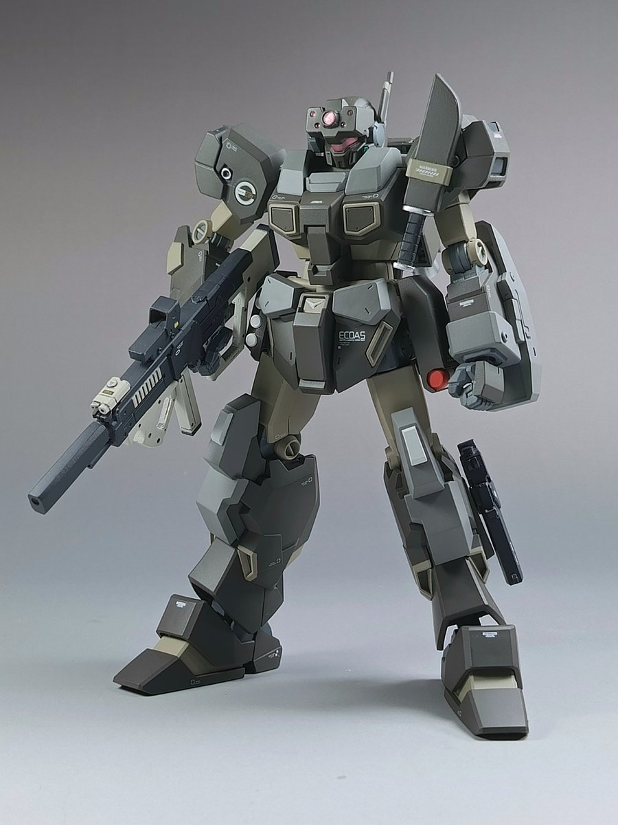 HGUC Jesta ECOAS custom done. Originally, this was supposed to be a very simple project. I've replaced the visor unit with an ECOAS one and added an antenna for a cooler aesthetic. Scratchbuilt knife, grenade rack, beam gun, and customized the rifle. Overall, I'm glad its done.