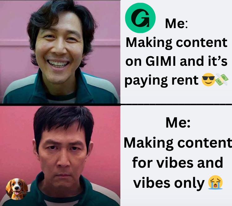 Some of us been doing this content thing for years.  
Posting fire content, writing thoughtful captions… and all we got was :

“nice post bro”🙆‍♂️

Nothing to show for it.

That was the sad side.

But things flipped when I found <a href="/GimiApp/">GIMI</a> 🔁  
Now every creative post under a