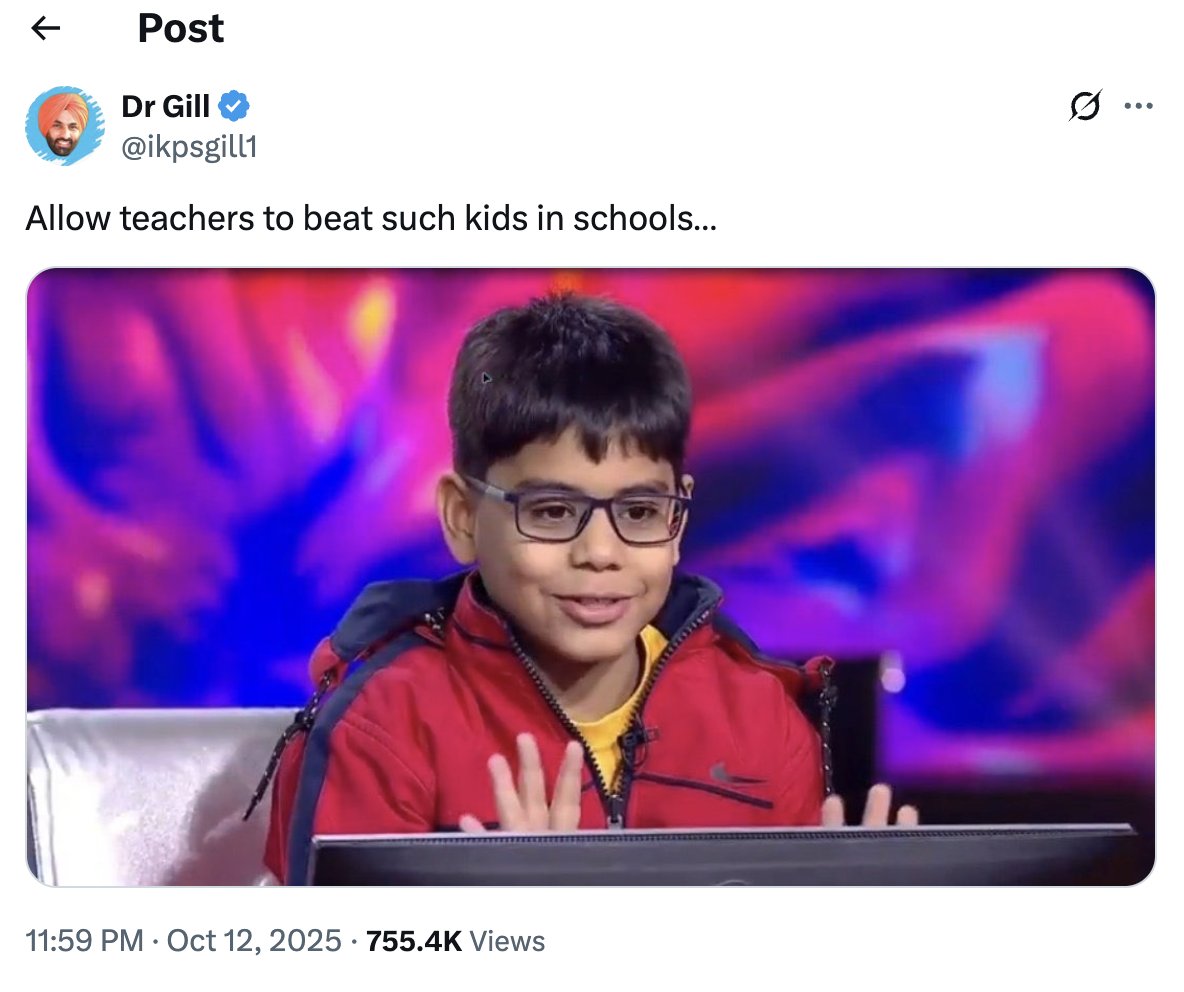_amitbehere's tweet image. An asshole, pro corporeal punishment Sardar is proof what serious problems confront us as an Indian society. 👇👇👇

Bhai, agar Sardar itne jhand hai, toh Hindu (and Muslims) kaise honge sooch lo.

11k likes. For advocating BEATING a 10 year old kid.

#VishwaGutter #ProMax