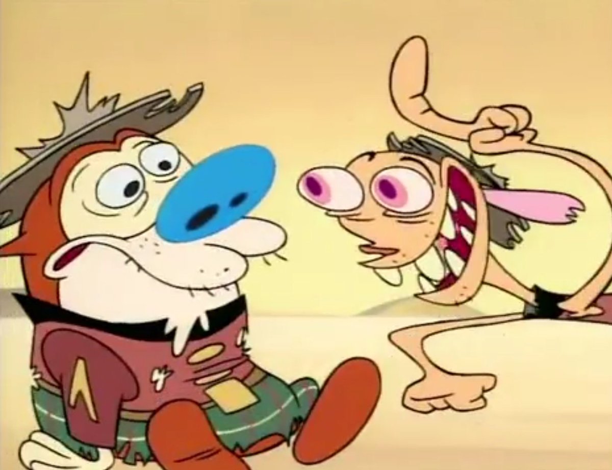 nzmk99's tweet image. the royal canadian kilted yaksmen is one of my favorite ren and stimpy eps. so many good faces plus im a sucker for bold lineart