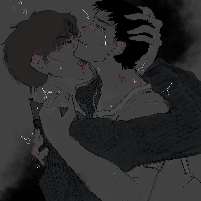 SaveMeMagicBean's tweet photo. @457Week #Inhuntober2025 #inhun #GODS2025 #DissonantFrames 
Day 13: the Red Means I Love You

Topics of Halloweennnn ❤️ imma be coming out with a couple Halloween fics so stay tuned!!
I think if Inho were a vampire he def would’ve turned Gihun to a vamp. To save him in the end! https://t.co/r4rnndSqht