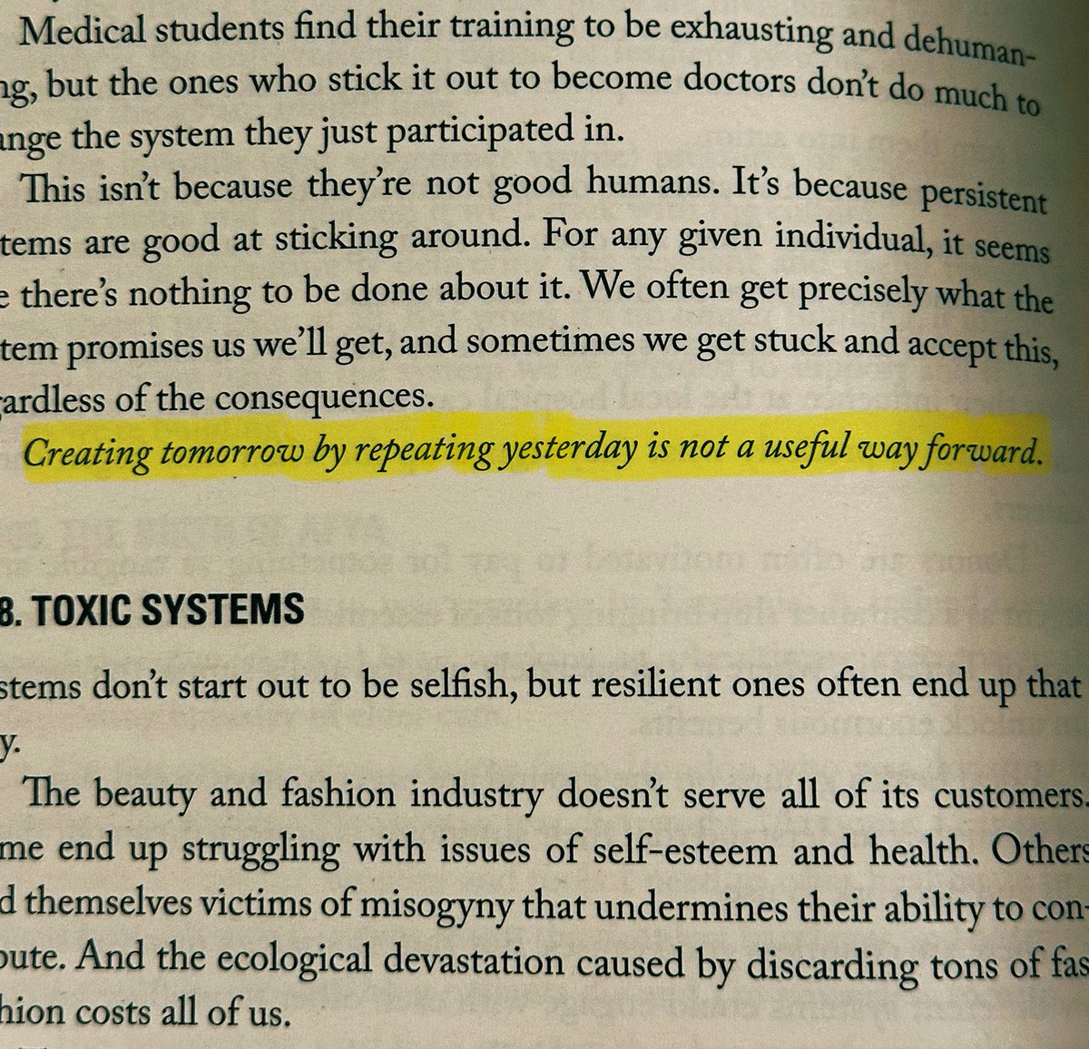 "تحسين غدُك بتكرار ما فعلته بالأمس، ليست طريقة فعالة للمضي قدمًا"