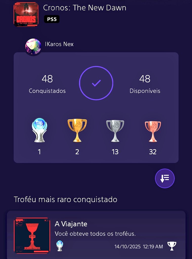MrNexOficial's tweet photo. Platina #124
Cronos: The New Dawn
Dificuldade 4/10
#BloombeeTeam
#CronosTheNewDawn
#PlayStationTrophyHunter https://t.co/XjftUz9cs8