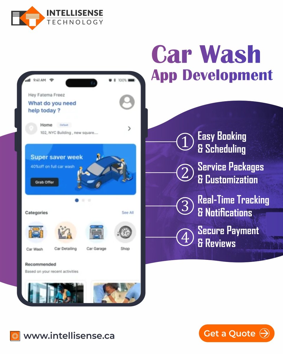 Intelisensetech's tweet image. Turn every car wash into a seamless digital experience 🚗💦 with our Car Wash App Development Services! — we build powerful apps that help your business shine brighter than ever.
Let’s drive your car wash business into the digital fast lane!
#CarWashApp #MobileAppDevelopment