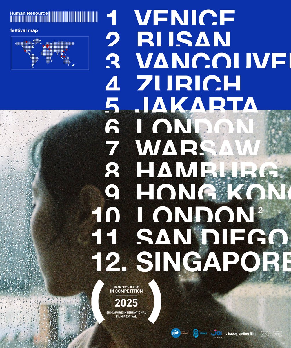 HUMAN RESOURCE, Festival No.12: The film is selected for competition in the Asian Feature Film category at the Singapore International Film Festival 2025, with Lucrecia Martel serving as head of the jury. the film will also join London East Asia FF and San Diego Asian FF.