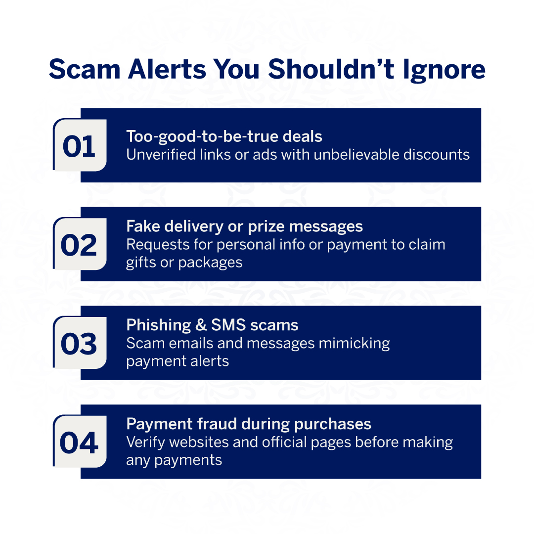 AmexIndia's tweet photo. Scammers take advantage of the festive season when there is a spike in online shopping activity.

Don’t let fake offers or phishing links find ways to trick you. Spot these signs early and stay safe.

Know More: https://t.co/HmXbyWfVm9 https://t.co/20TRLMKNxU