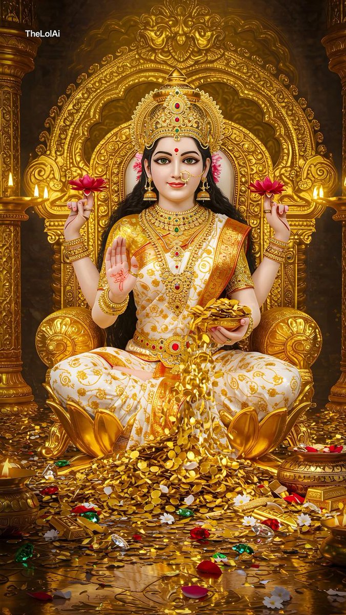 Its_Me_Jasraj's tweet photo. When Maa Lakshmi smiles, even destiny turns golden 🙏🏻🪷 https://t.co/EoJUb1ayLH