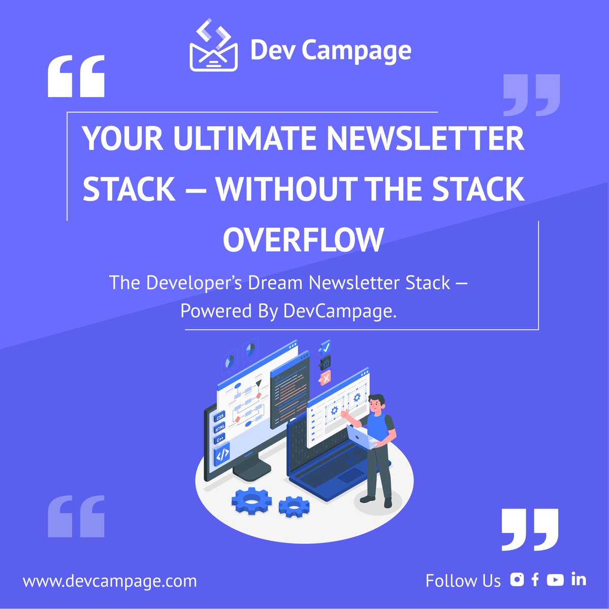 DevCampage's tweet image. Build your dream email stack with one tool 💡
✅ Frontend input
✅ REST API to /api/new
✅ Dashboard logs + tagging
✅ (Soon) Campaigns with filters
Start now → devcampage.com
#mcubeinfotech #devcampage #emailapi #devstack #newslettertools