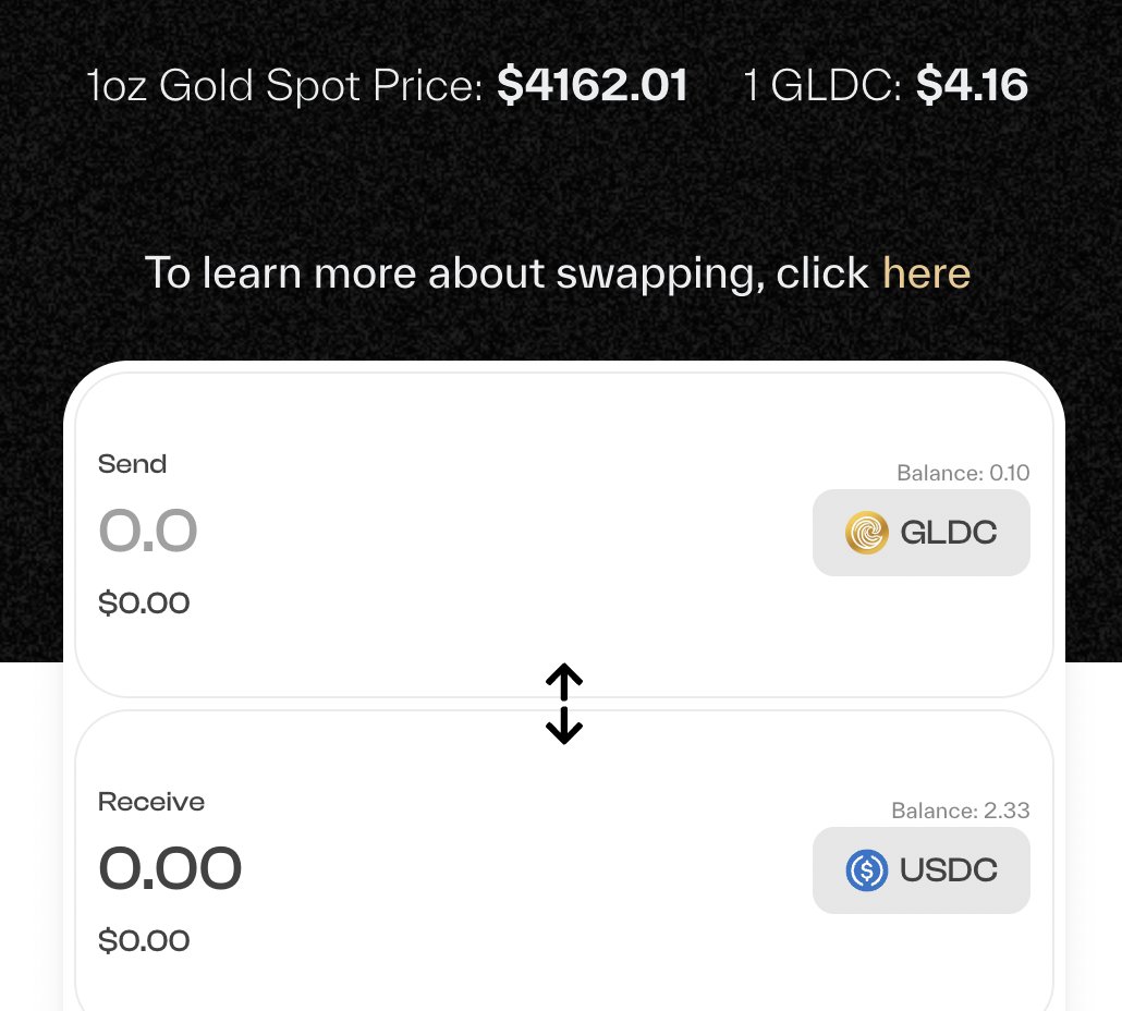 gldcworld's tweet photo. Gold price rising from $4k to $4.16k in 2 DAYS is insanity

If we continue at this rate will we have $5k gold before the end of the year? What about this month?

If you want to ride the gold train, buy $GLDC

✅ 1:1 backed by vaulted 0.999 gold
✅ Swap USDC → GLDC on the GLDC Vault or any DEX
✅ Stake GLDC & USDC on @CetusProtocol 
✅ Hedge inflation without the hassle: no storage costs
✅ Live on mainnet: https://t.co/K2Iqp94KUV

$GLDC to $5