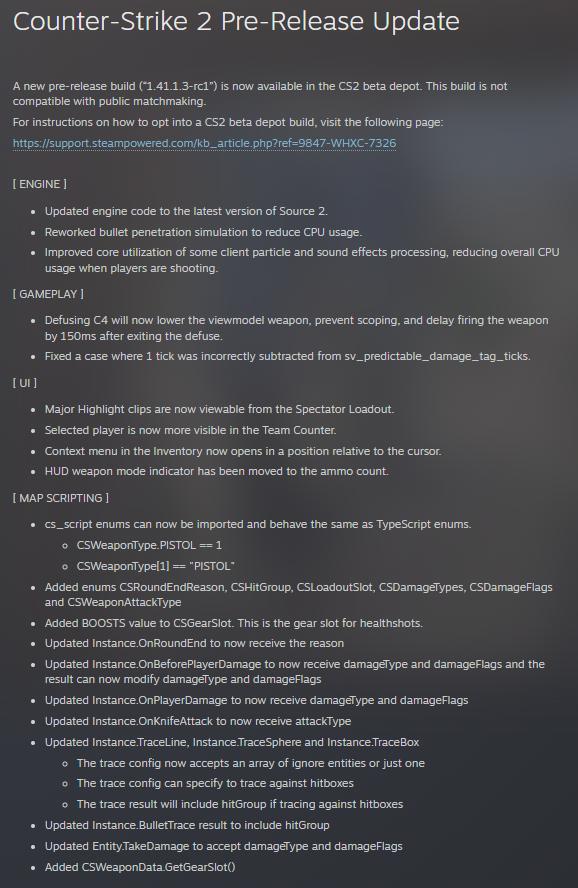 Release Notes for the CS2 Update are OUT ‼️