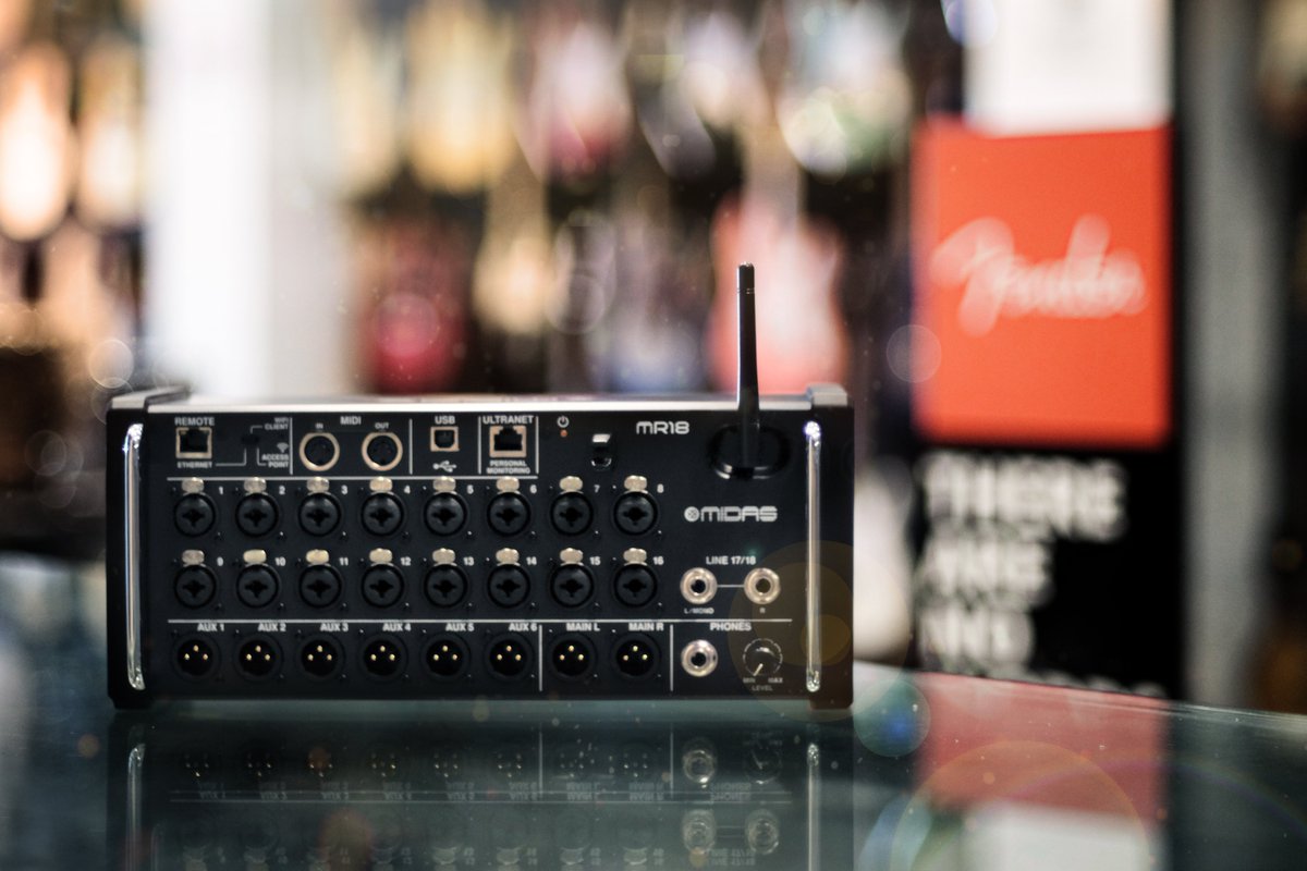 instagram.com/p/DPxrqUkk_9h/
MIDAS MR18
MIDAS MR18 mixer digital 18-input yang dirancang untuk aplikasi live sound dan studio dengan kontrol penuh melalui perangkat Android, iOS, Mac, dan PC. Mixer yang ringkas dan portabel, cocok untuk musisi, teknisi audio, maupun rumah ibadah.