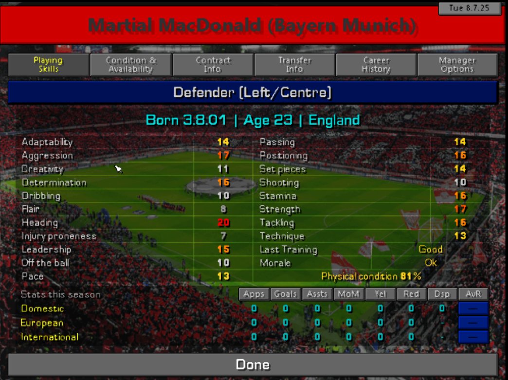 20 heading for a DL/C regen at Man Utd. Had to get him.