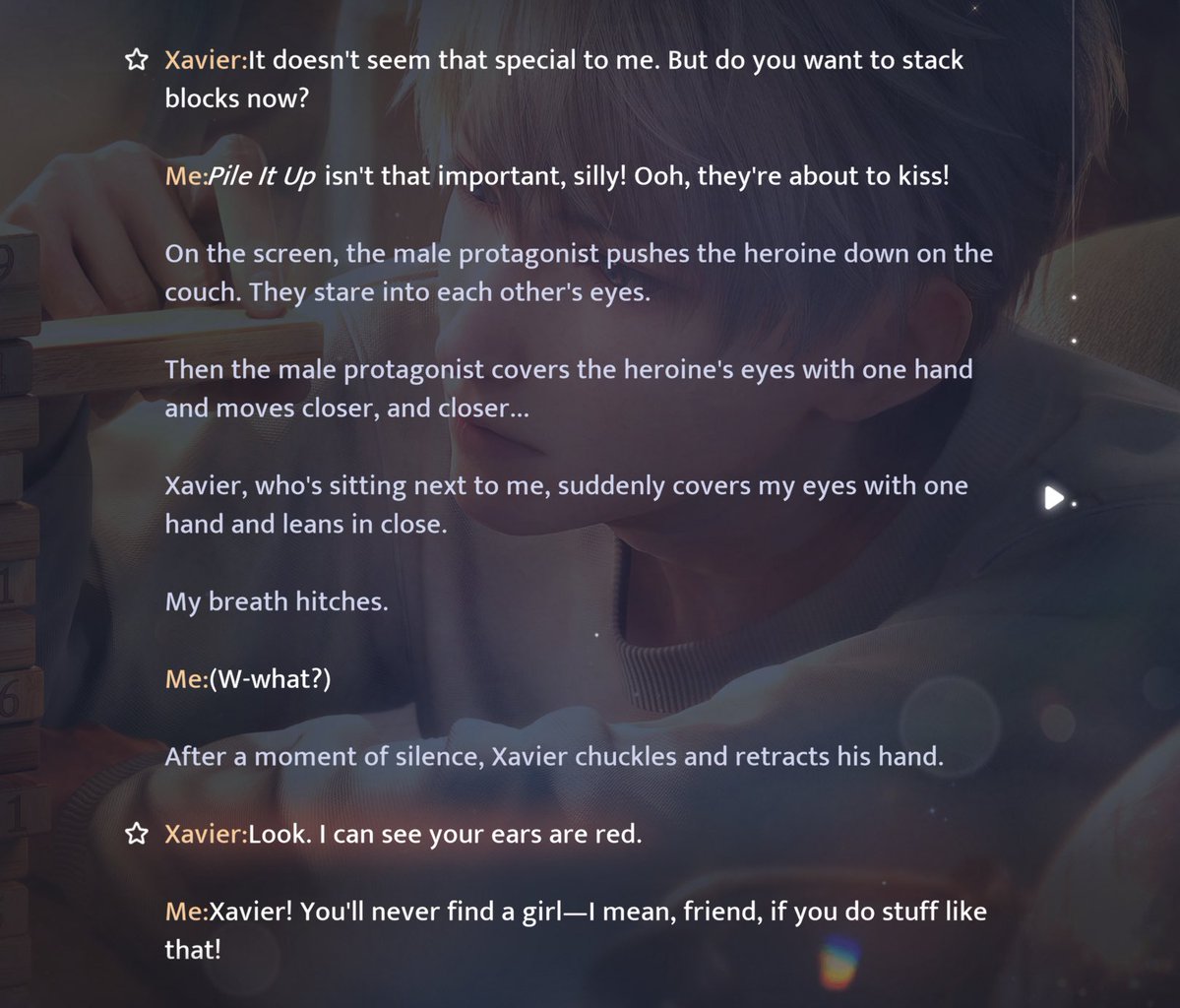 revisiting old cards from before xavmc started dating truly is such a fun experience 😭💜 what do u mean he was already teasing her like this ohhhh i love them so much