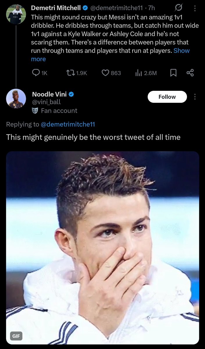 Take so bad, it got Real Madrid fans defending Messi😭