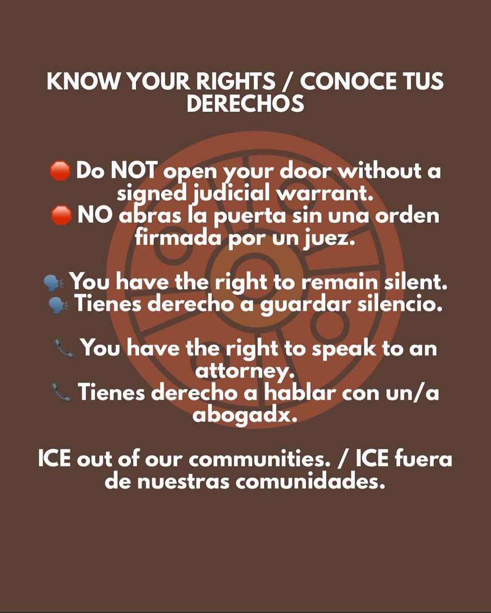 AlyciaRamirez3's tweet photo. Today #ICE kidnapped 3 community members in #Burien.
No matter what happens, we must protect each other and look out for our neighbors.
#ICEalert #AlertaICE #CommunityDefense #DefensaComunitaria #KnowYourRights #ConoceTusDerechos #Not1More
1/ https://t.co/p7f4qpqEpT