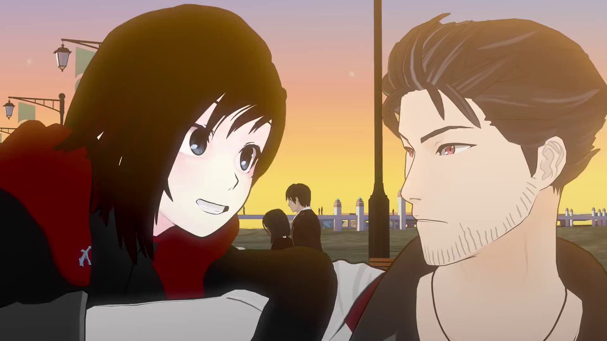 Thermidor07's tweet image. RWBYにはクロウ・ブランウェンとかいうやさぐれ激メロ不幸体質酒浸りおじさん(日本語吹き替え:平田広明)がいるということはもっと知られていいのではないでしょうか!!!!!!!!
主人公の師匠で義理の叔父です 周りを不幸にする能力持ってる関係で基本一匹狼だけど姪っ子には激甘だよ