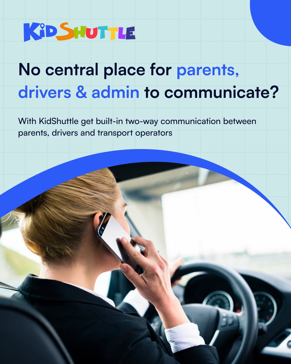KidShuttleApp's tweet image. No more confusion between parents, drivers &amp;amp; school admins!

With KidShuttle, enjoy a built-in two-way communication system that keeps everyone connected.

From pick up confirmations to route updates reach the right people.

#transportationsoftware #studentride #fleetmanagement