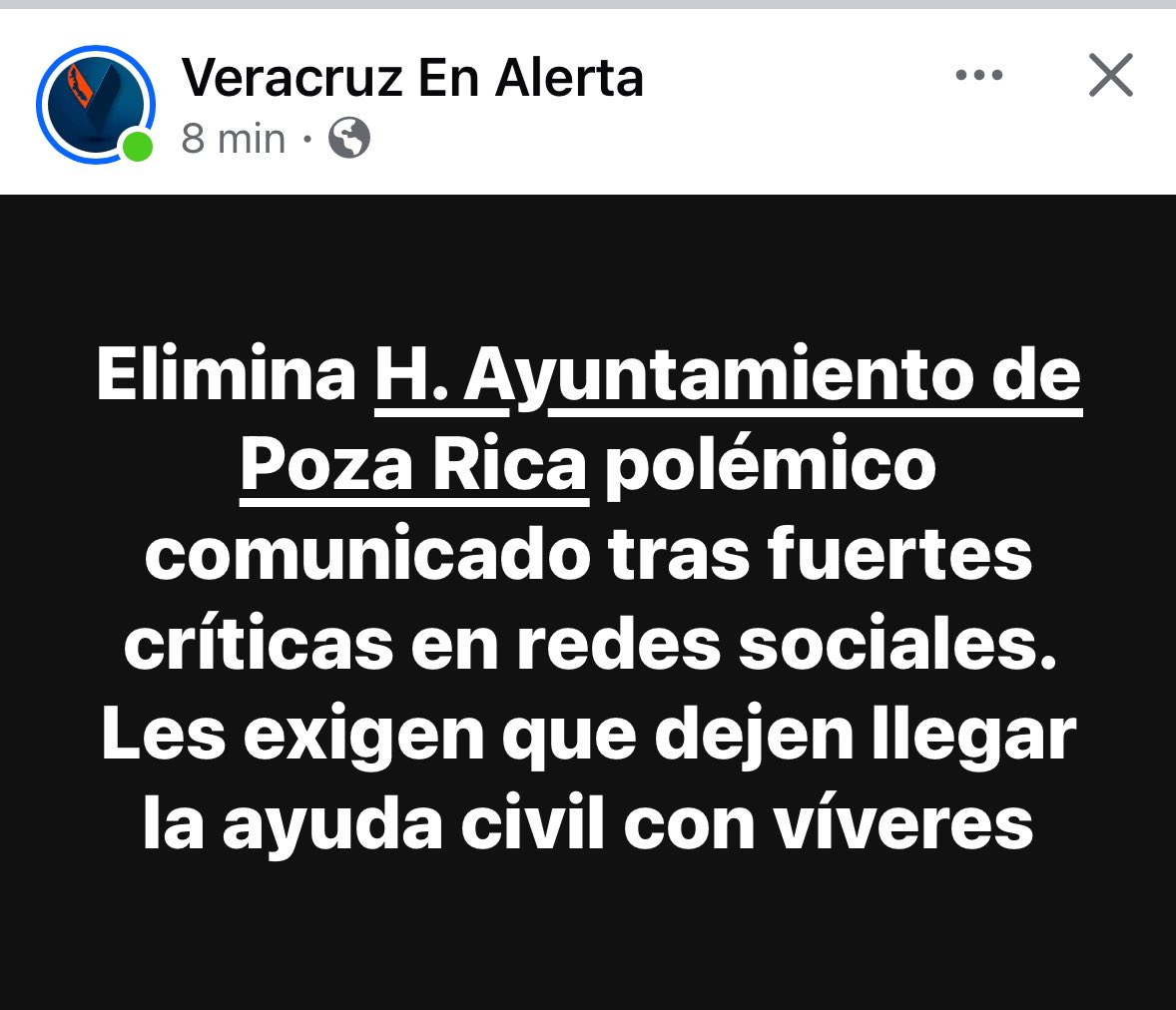 El Ayuntamiento de Poza Rica publica esto…  
y tres Doritos después…