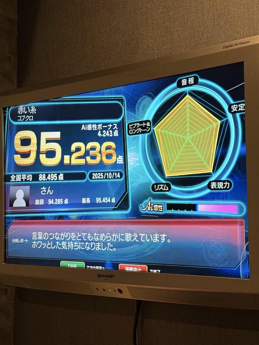 やっぱこの曲が歌いやすい&amp;点取りやすい